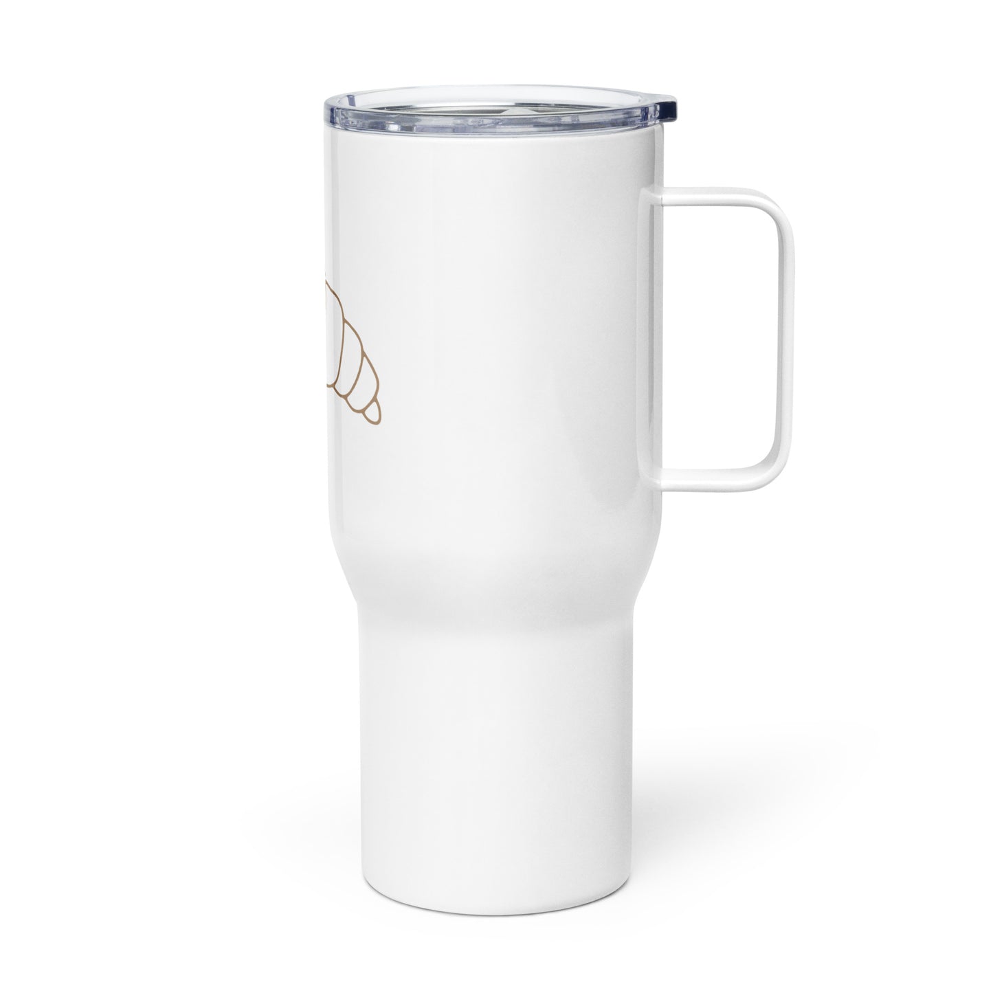 Gold Croissant Travel mug with a handle