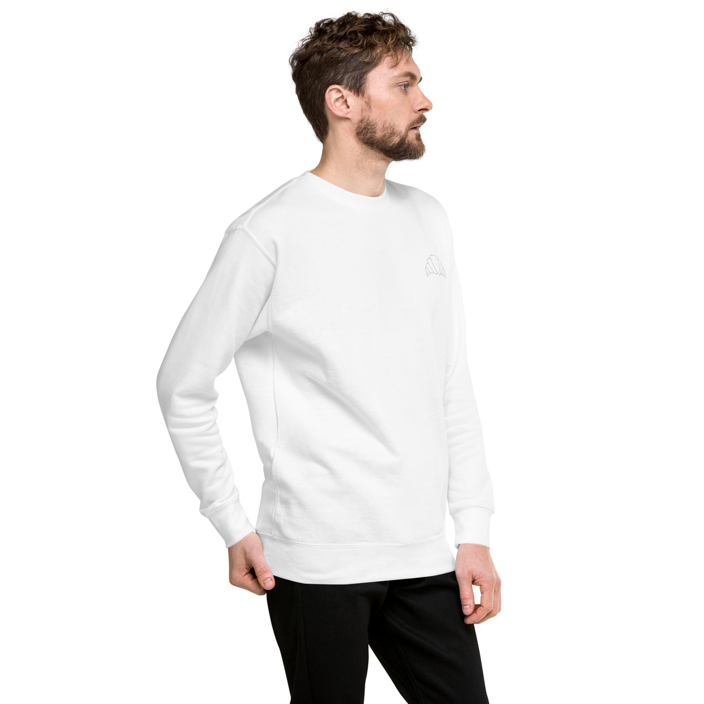 White Croissant Unisex Premium Sweatshirt