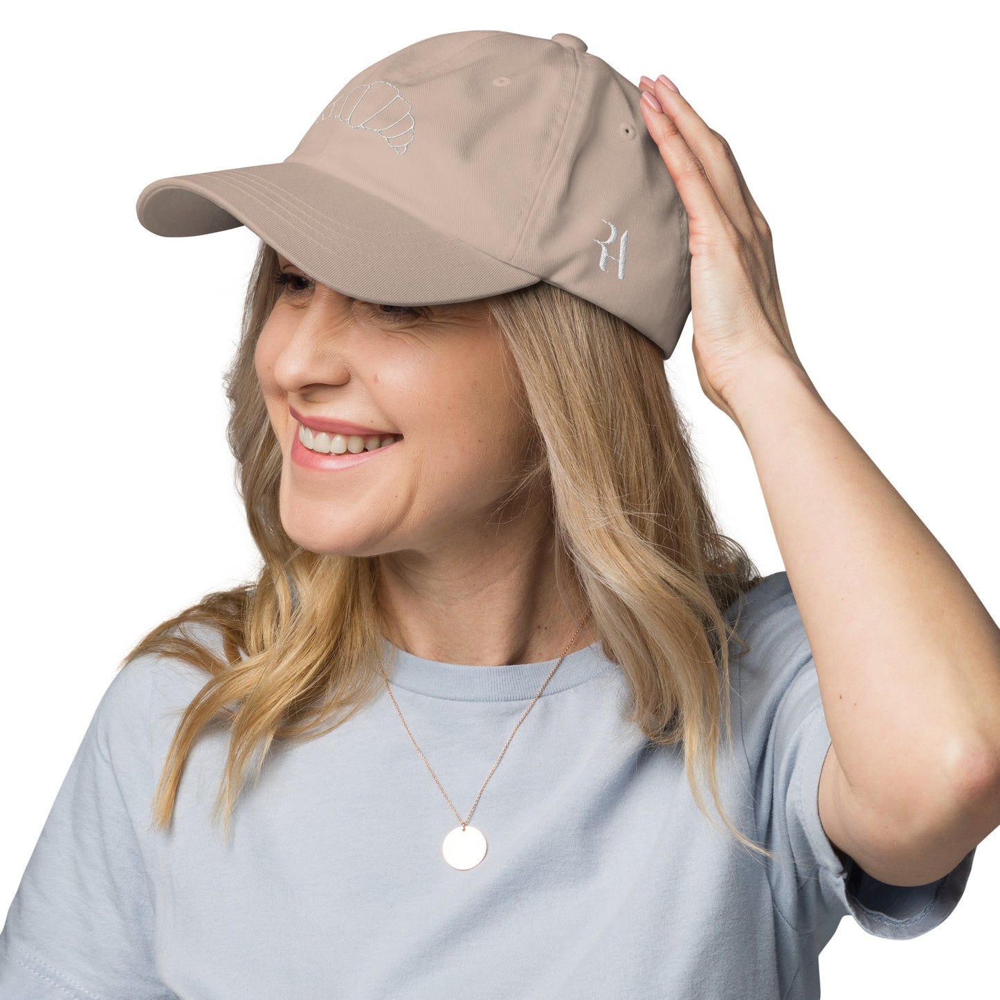 White Croissant Dad hat