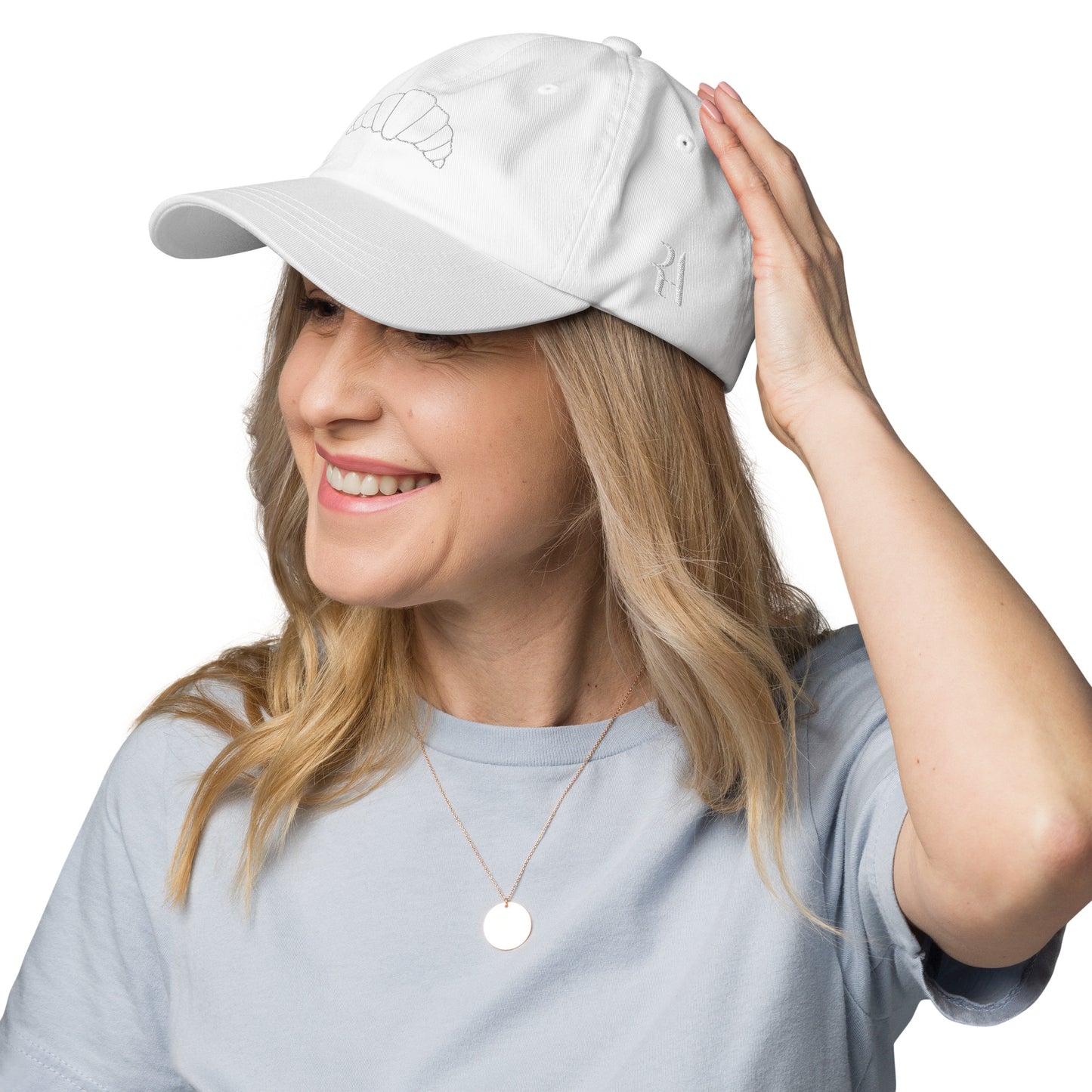 White Croissant Dad hat