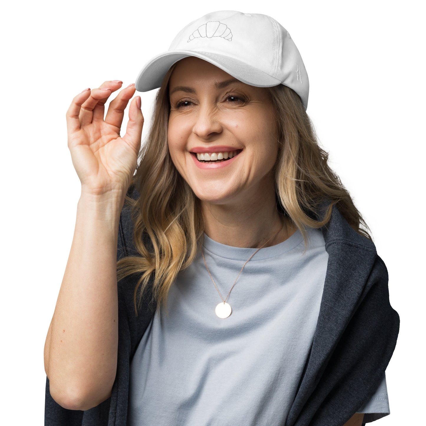 White Croissant Dad hat