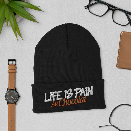 Life Is Pain Dark Cuffed Beanie