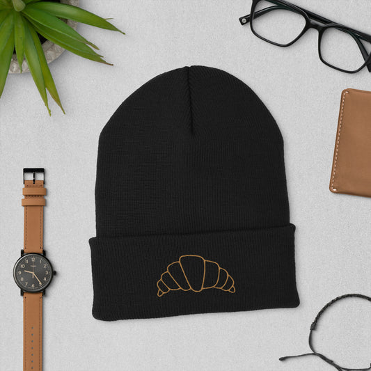 Croissant Gold Cuffed Beanie